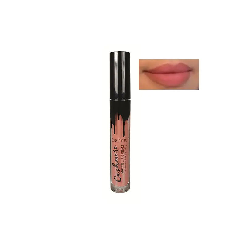 Swatch of Technic Cashmere Matte Lip Cream in Stripped, revealing its smooth peachy-nude color. - thumbnail