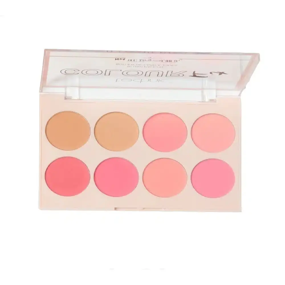 Technic Color Fix Blush Palette open, revealing 8 vibrant Fard a Joues shades and mirror. - thumbnail