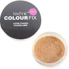 Open Technic Colour Fix Loose Powder Sorrel jar revealing fine powder through sifter. - thumbnail
