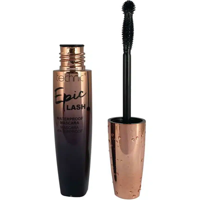 Technic Epic Lash Waterproof Mascara in a sleek black tube, standing upright on a clean background. - thumbnail