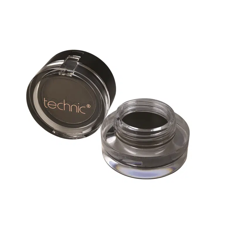 Technic Eye Brow Pomade & Powder Duo Dark, open to reveal creamy pomade, powder, and dual brush.