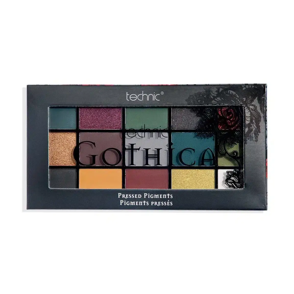 Closed Technic Gothica pressed pigment eyeshadow, showcasing its sleek black packaging. - thumbnail
