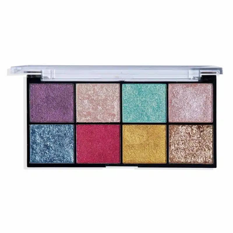 Technic Hot Foil Cream Eyeshadow 8-color palette open, revealing shimmery metallic shades for vibrant eye makeup. - thumbnail