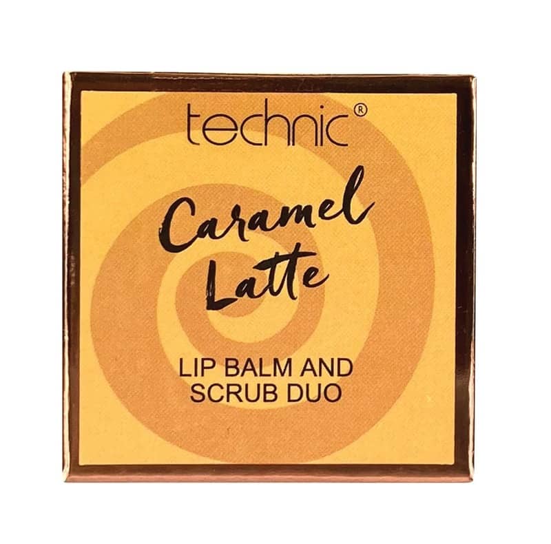 Technic Caramel Lattte Lip Scrub and Balm Duo: distinct scrub and balm tubes with black caps. - thumbnail