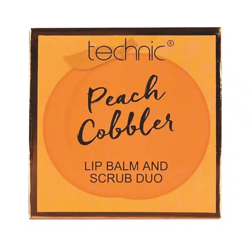 Technic Peach Cobbler Lip Scrub and Balm Duo, displayed in clear tubes with orange labels. - thumbnail