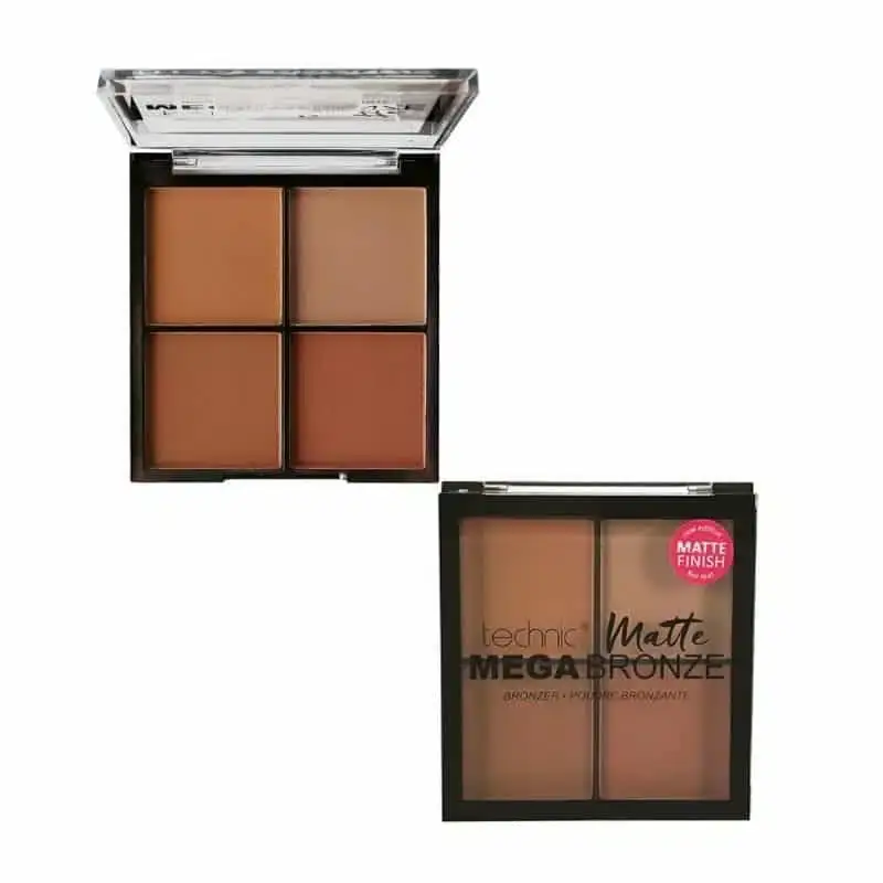Technic Matte Mega Bronze Palette open, showcasing 8 varying matte bronze shades. - thumbnail