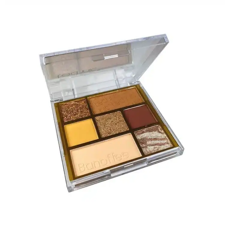 Technic Banoffee palette open, revealing 15 shimmery and matte pressed pigment shades. - thumbnail