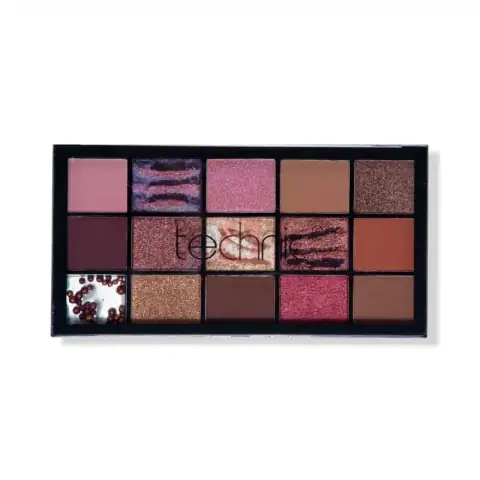 Closed Technic Pressed Pigment Persuasion eyeshadow palette in sleek black packaging with iridescent text.