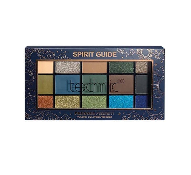 Technic Spirit Guide pressed pigment eyeshadow palette with mystical star and moon lid design. - thumbnail