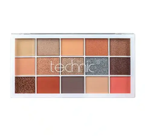 Technic Y2K Pressed Pigment Eyeshadow Palette open, showing nine vibrant, shimmery pressed pigments.