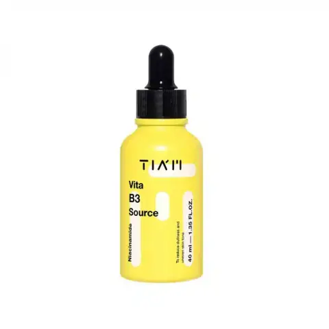 Tiam Vita B3 Source Serum 40ml, amber glass bottle with white dropper cap, front view.