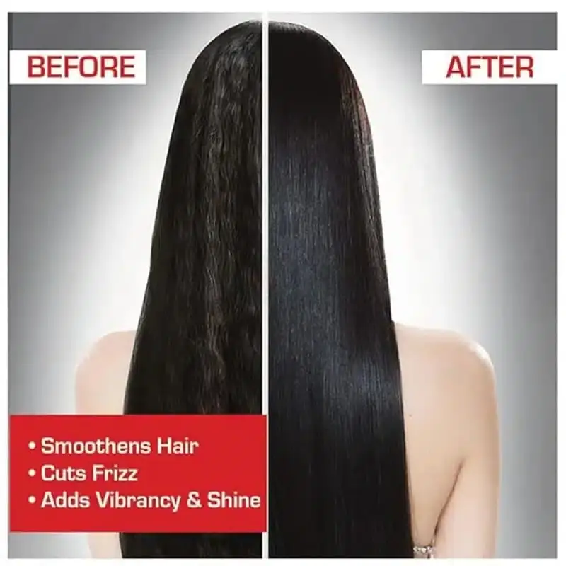 Tresemme Hair Serum Keratin Smooth bottle, side view showing purple pump and clear cap. - thumbnail