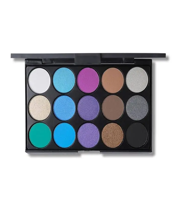 UCANBE 15 Colour Eyeshadow Palette open, displaying vibrant matte and shimmer shades. - thumbnail