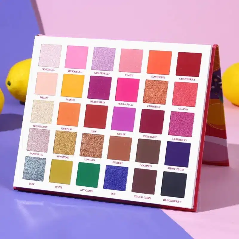 UCANBE Fruit Pie Filling Eyeshadow Palette, closed, featuring a vibrant fruit design on its lid. - thumbnail