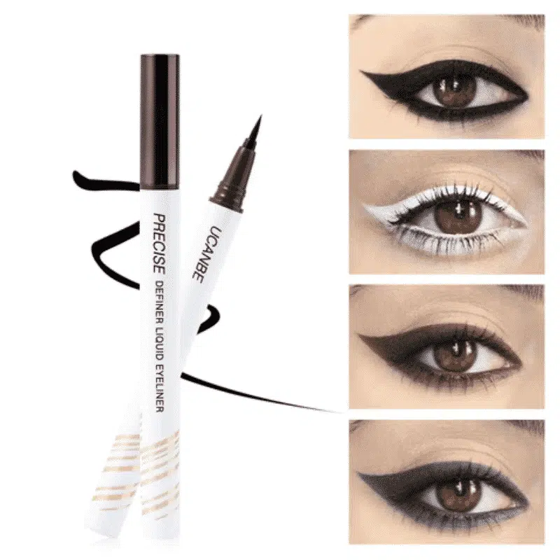 Close-up of UCANBE Liquid Eyeliner with cap off, revealing its ultra-fine brush applicator tip. - thumbnail