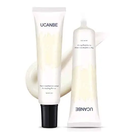UCANBE Face Moisturizing Primer in a soft peach-colored tube with a clear cap, front view. - thumbnail