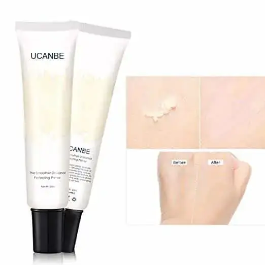 Two UCANBE Face Moisturizing Primer tubes, one upright and one displaying back label details. - thumbnail