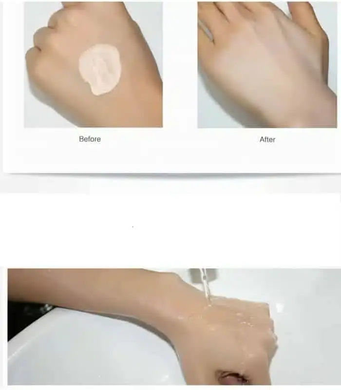 Hand applying Bioaqua V7 Toning Light Cream spray directly onto skin, showing the fine mist application. - thumbnail