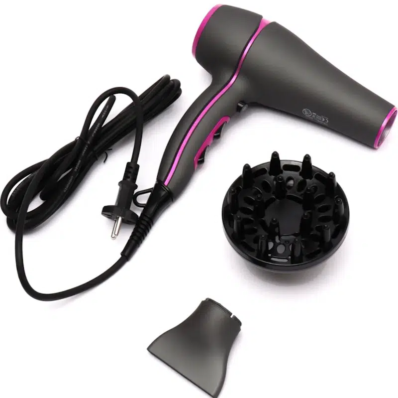 Detailed view of the VGR V 402 black hair dryer's powerful rear grill. - thumbnail