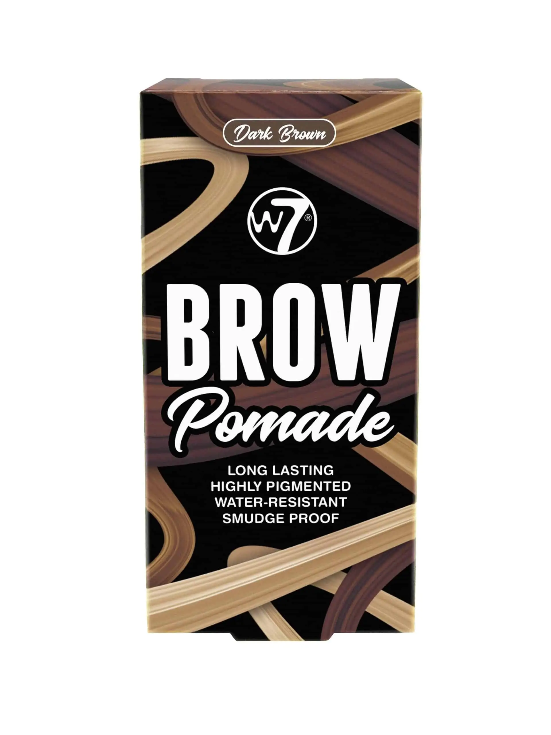 W7 Brow Pomade Dark Brown, open jar revealing its smooth, rich texture and shade. - thumbnail
