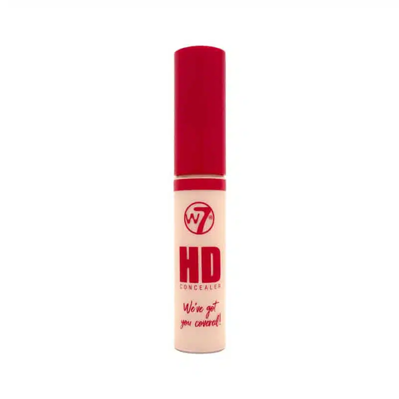 W7 HD Concealer in Fair Cool FC1, clear tube with black cap, standing upright. - thumbnail
