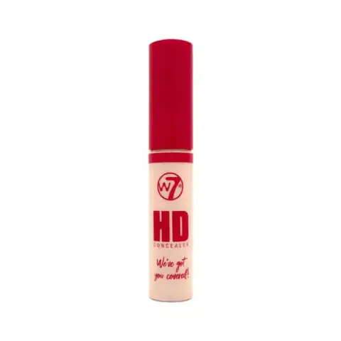 W7 HD Concealer in Fair Cool FC1, clear tube with black cap, standing upright.