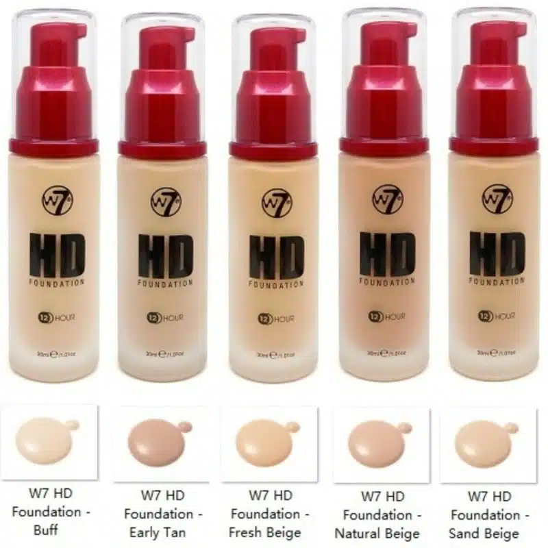 Close-up of W7 HD Foundation Tan shade, showing its smooth, creamy liquid texture. - thumbnail