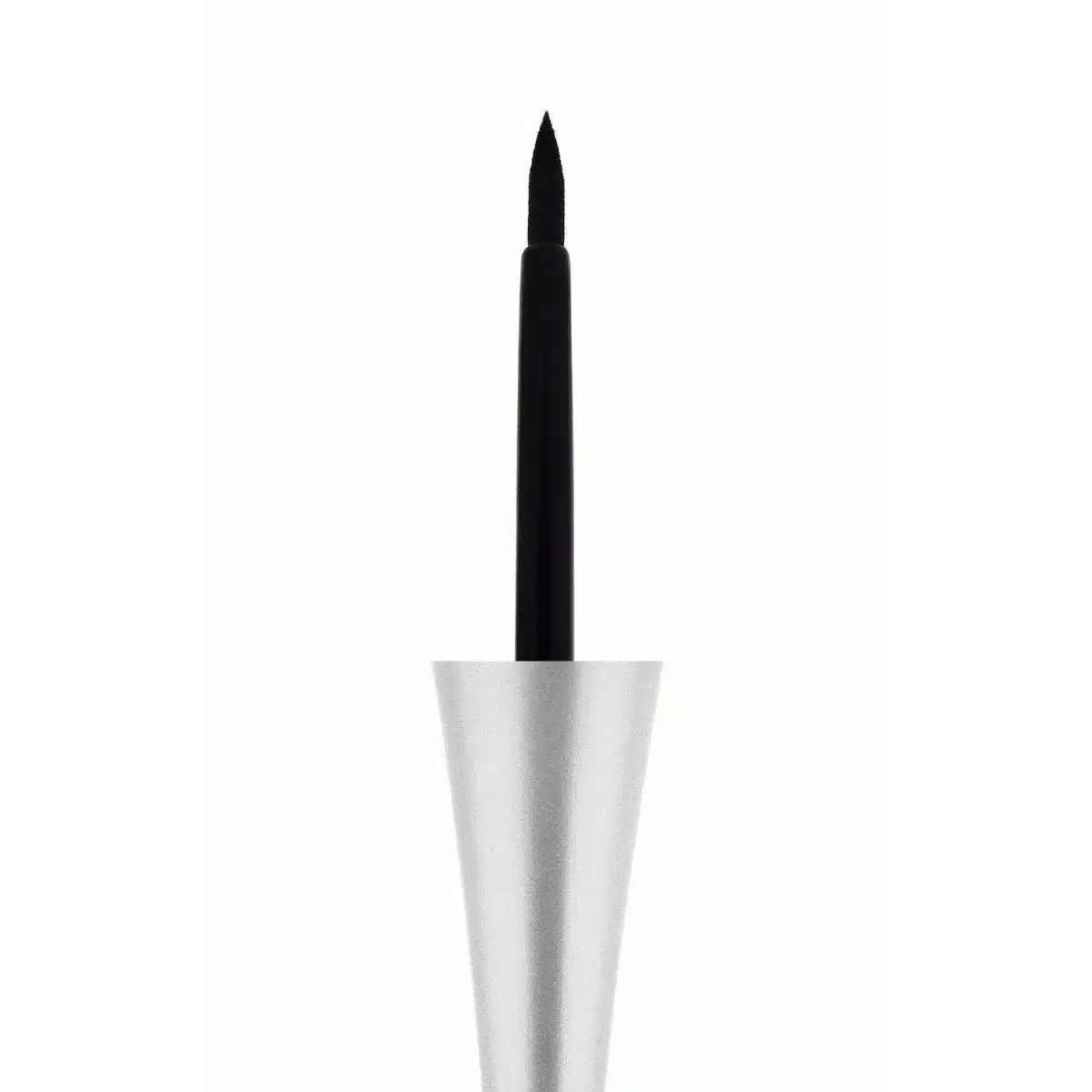 W7 Dip Liquid Eyeliner Pot open, revealing pointed applicator brush and black liquid inside. - thumbnail
