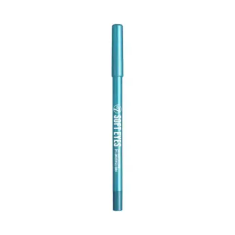Full view of W7 Soft Eyes Gel Eyeliner Pencil, sleek black body, vibrant Monday Blues color tip.