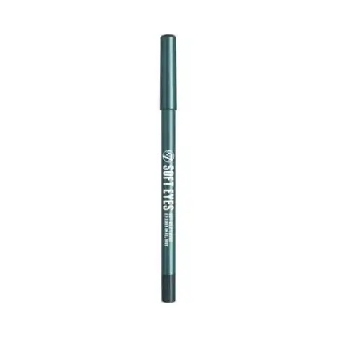 W7 Soft Eyes Gel Eyeliner Pencil in black packaging with white text, angled on a clean white background.