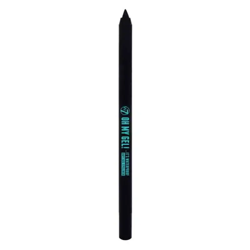 W7 Oh My Gel! waterproof kajal eyeliner pencil, sleek black barrel, standing capped upright. - thumbnail