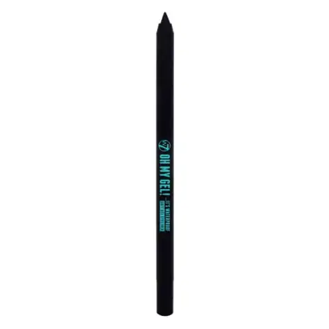 W7 Oh My Gel! waterproof kajal eyeliner pencil, sleek black barrel, standing capped upright.