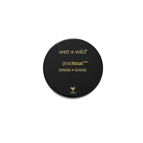 Wet N Wild Banana Loose Powder 20g, clear jar, black lid, showing light yellow product.
