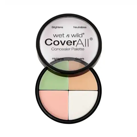 Wet n Wild Coverall Concealer Palette, black compact revealing four creamy color-correcting shades.