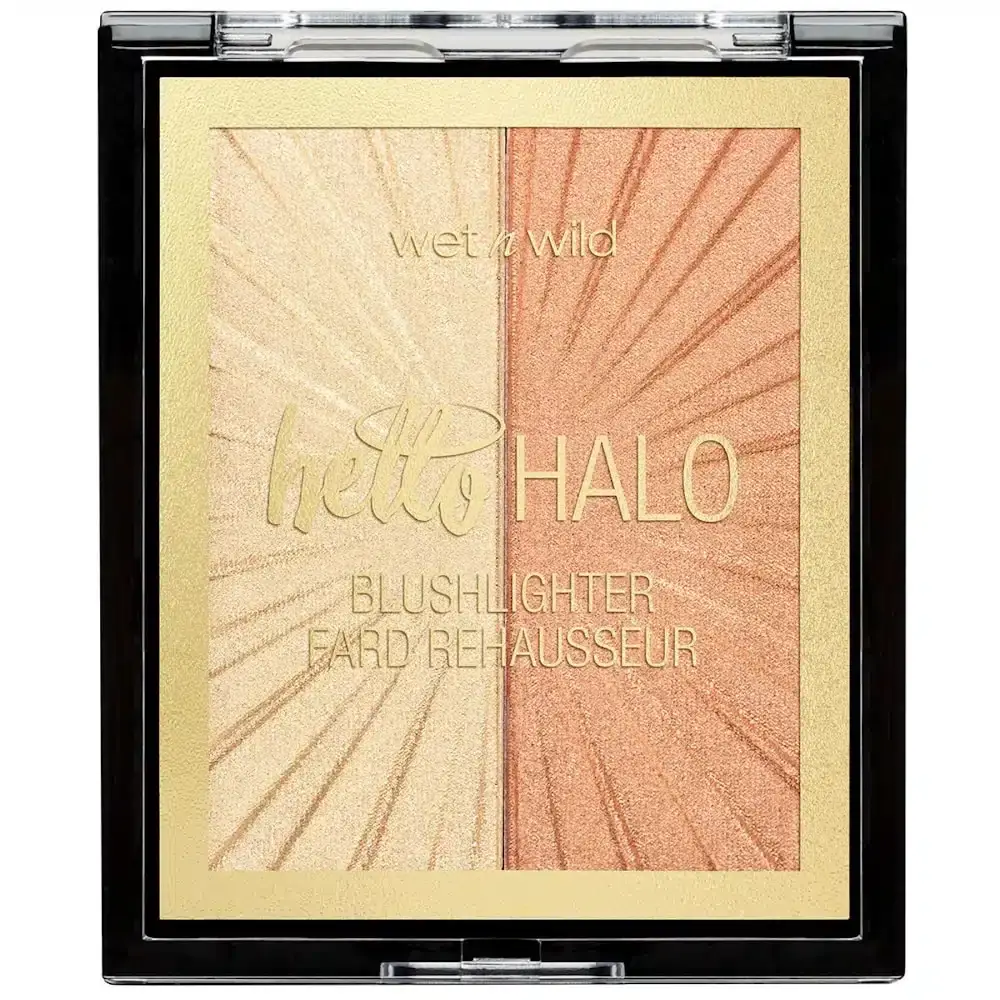 Wet n Wild MegaGlo Blushlighter compact featuring shimmery peach-gold powder with unique textured design. - thumbnail