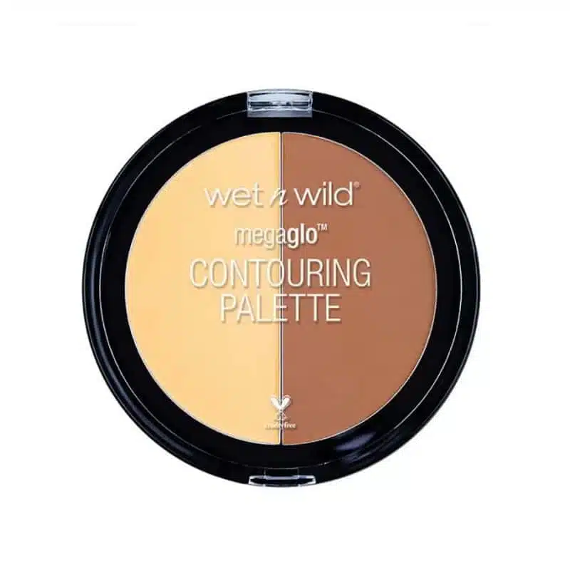 Wet N Wild MegaGlo Contouring Palette Caramel Toffee, closed clear lid, showcasing banana and contour powders. - thumbnail