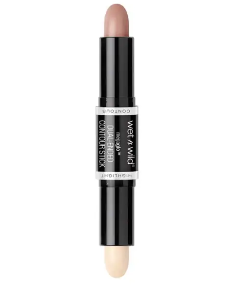 Wet N Wild Megaglo Dual Ended Contour Stick Light Medium stands upright, showcasing both ends.