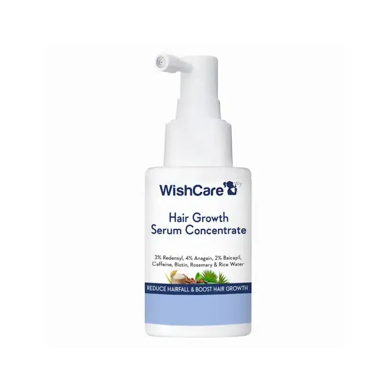 WishCare Hair Growth Serum Concentrate 30ml blue glass bottle with white dropper. - thumbnail