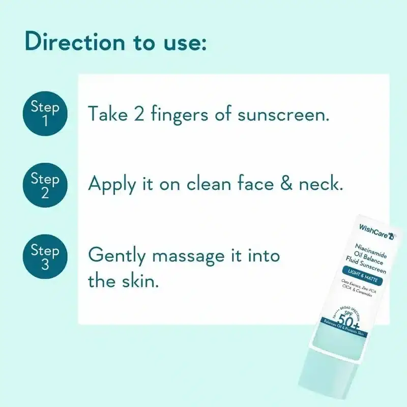 WishCare Niacinamide Oil Balance Fluid Sunscreen bottle and matching brand packaging box. - thumbnail