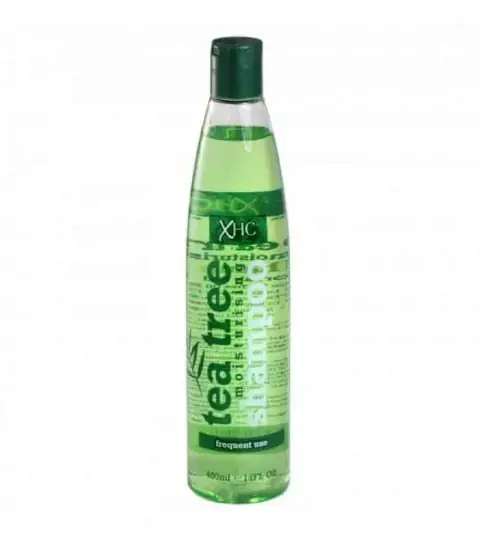 XPEL XHC Tea Tree Shampoo 400ml in a refreshing green bottle with white flip cap.