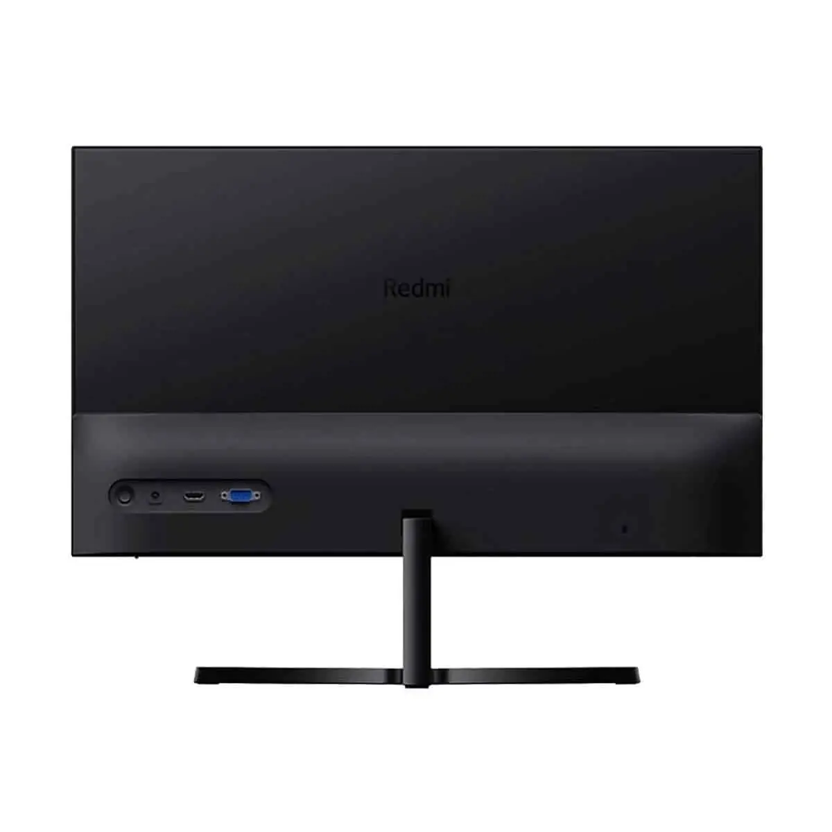 Rear view of the black Xiaomi Redmi 23.8-inch IPS monitor, showcasing ports and central logo. - thumbnail