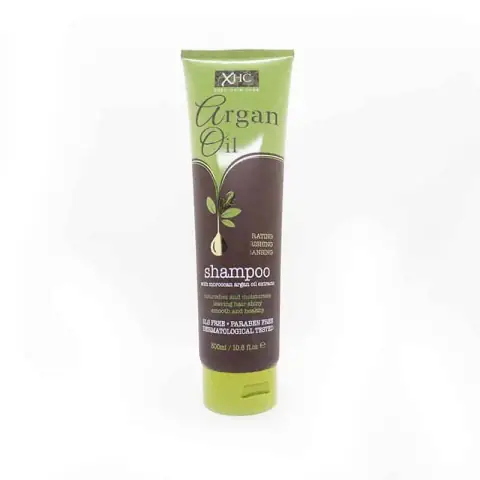 XPEL Argan Oil Shampoo 300ml bottle, amber with white label, angled on a white background.