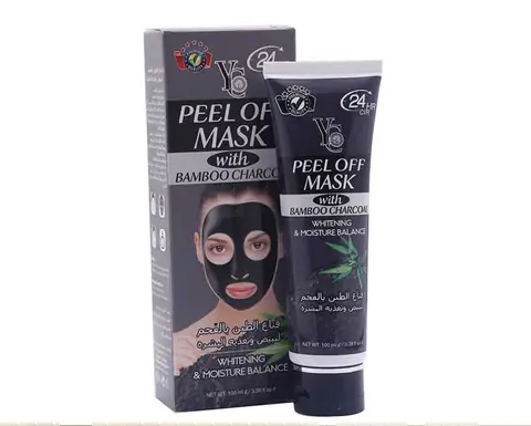 Front view of YC Products 100ml Bamboo Charcoal Peel Off Mask dark grey tube.