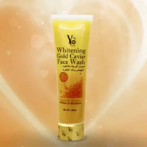 Yc Products YC Whitening Gold Caviar Face Wash, 100ml golden tube with white flip-cap.